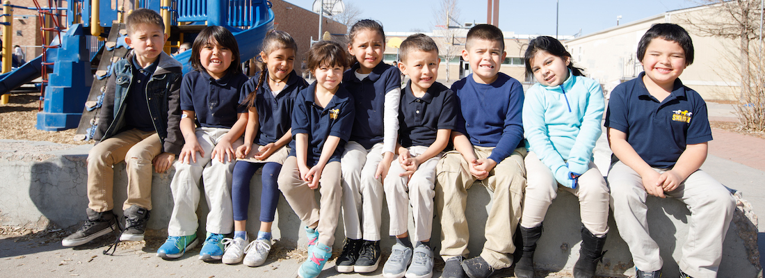 Group of students posing outside